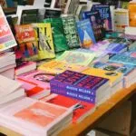 a display table of books at a bookstore