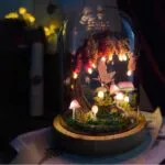 pink wisteria fairy unicorn mushroom night light