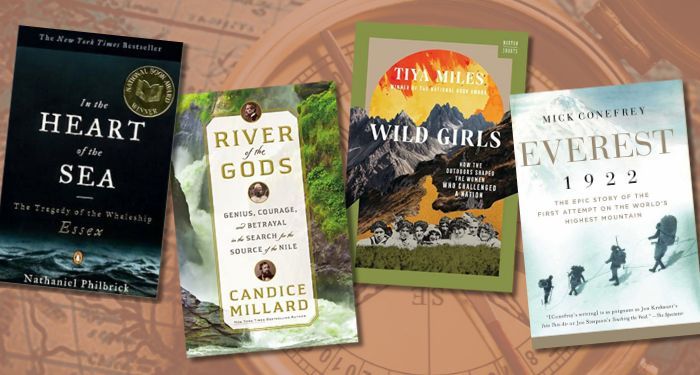 collage of historical adventure nonfiction book covers