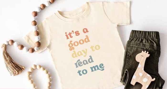 TeensyBird "it's a good day to read to me" kids' shirt