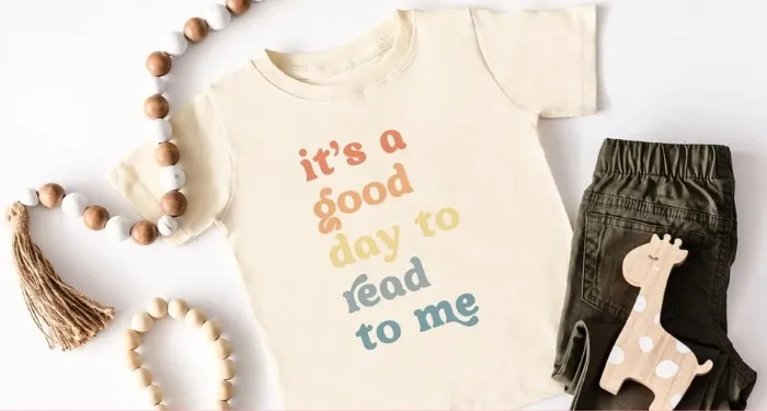 TeensyBird "it's a good day to read to me" kids' shirt