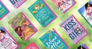 covers of six Latine romances set during the summer