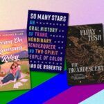 a collage of covers of new queer books out in May