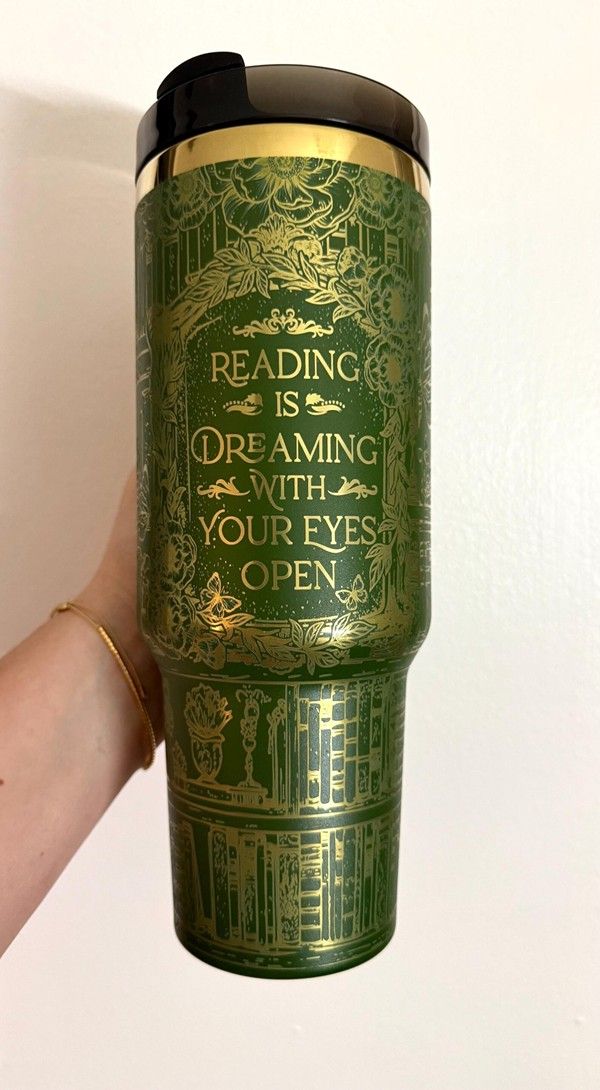 reading is dreaming with your eyes open tumbler
