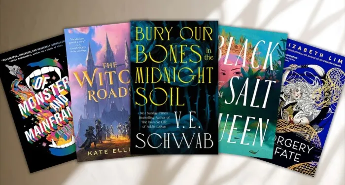 a collage of new sci-fi and fantasy book covers
