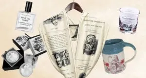 a collage of Alice in Wonderland goodies