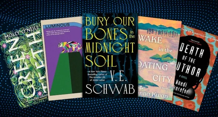 a collage of SFF book covers