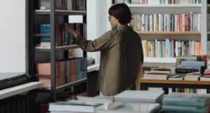 someone browsing at a bookstore