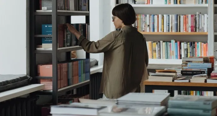 someone browsing at a bookstore