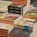 a table of books at a bookstore