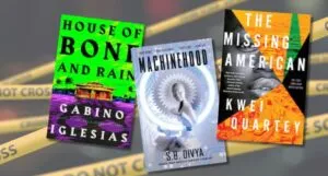 collage of three crime novels by BIPOC authors