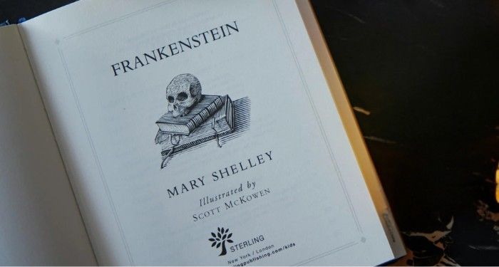 a photo of a Frankenstein book