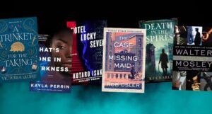 collage of six covers of mystery and thriller ebooks on sale