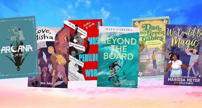 collage of new ya nonfiction and comics for june 2025