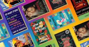 collage of seven queer Latine books