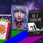 collage of queer ya books set in space