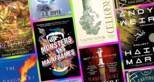 a collage of SFF book covers