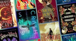 a collage of SFF book covers