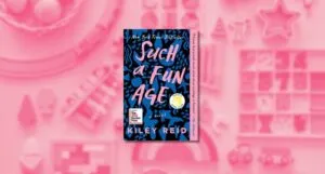 such a fun age cover image over blurred pink flatlay of toys
