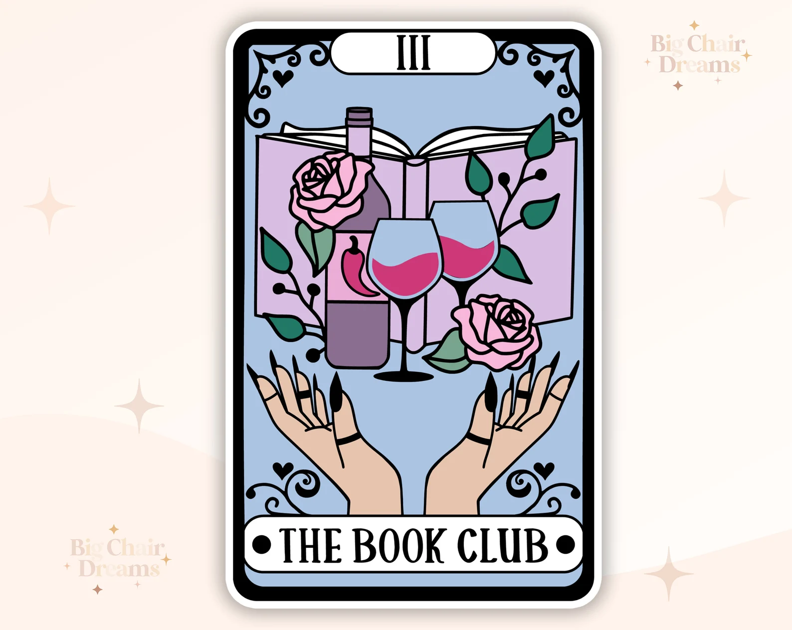 the book club tarot card sticker