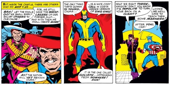 Goliath and Hawkeye face off against a bandolier-wearing army that wants to maintain control of the nation of Costa Verde.