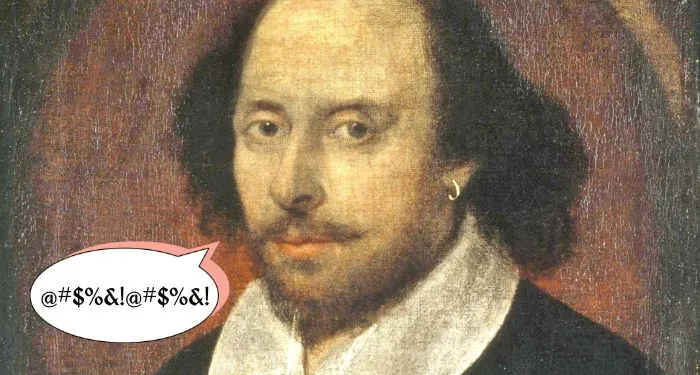 Shakespeare with a dialogue bubble