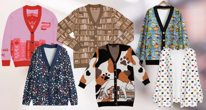 Bookish Cardigans for Librarians and Library Enthusiasts