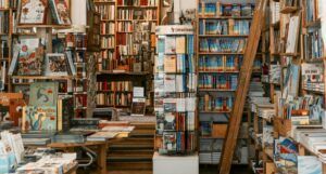 the interior of a bookstore