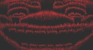 closeup of the cover for clown in a cornfield
