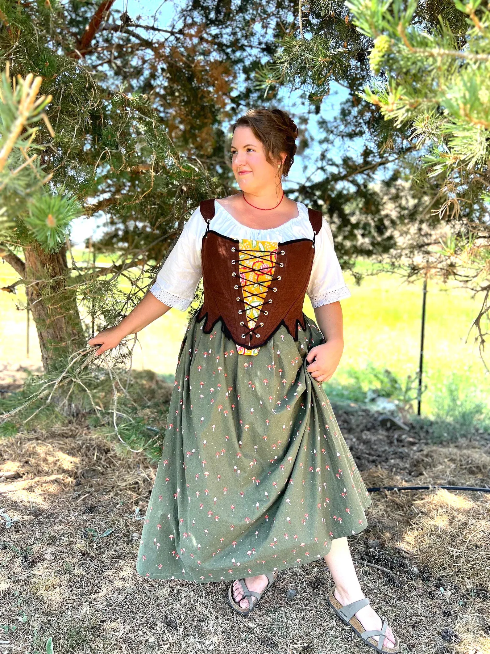 hobbit skirt with mushrooms