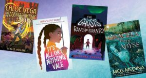 covers of four middle grade books by Latine authors