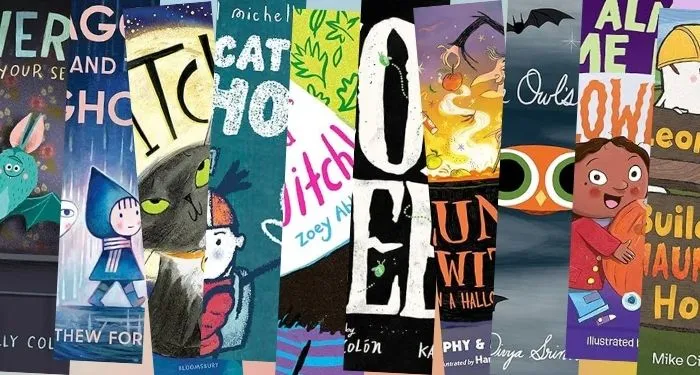 cover collage of new halloween books for kids
