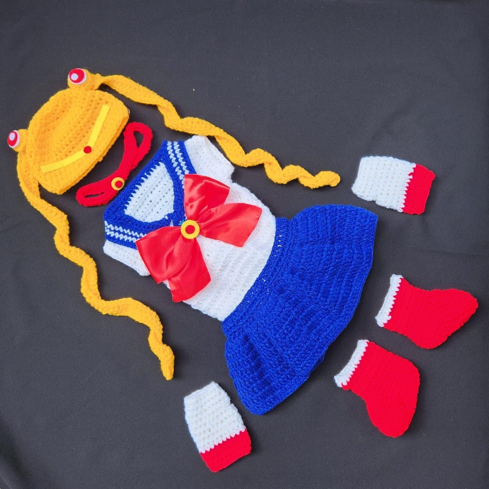 Crochet sailor moon outfit for a baby