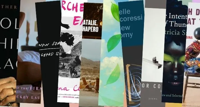 collage of national book award longlist poetry titles
