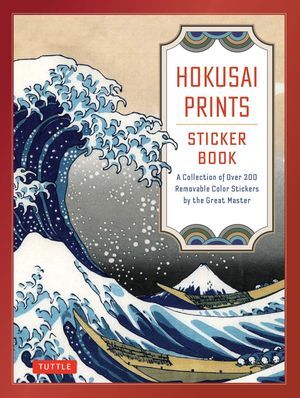 hokusai prints sticker book cover