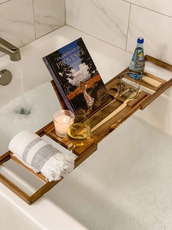 Wooden bathtub tray
