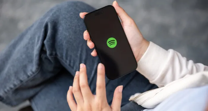 Spotify open on a phone