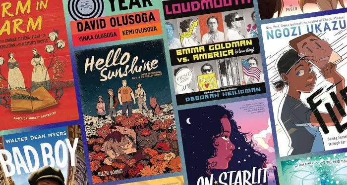 collage of new ya comics and ya nonfiction releasing in september 2025