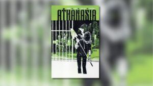 Advertisement of book with cover of Athanasia by Daniel Kraus and illustrated by Dani