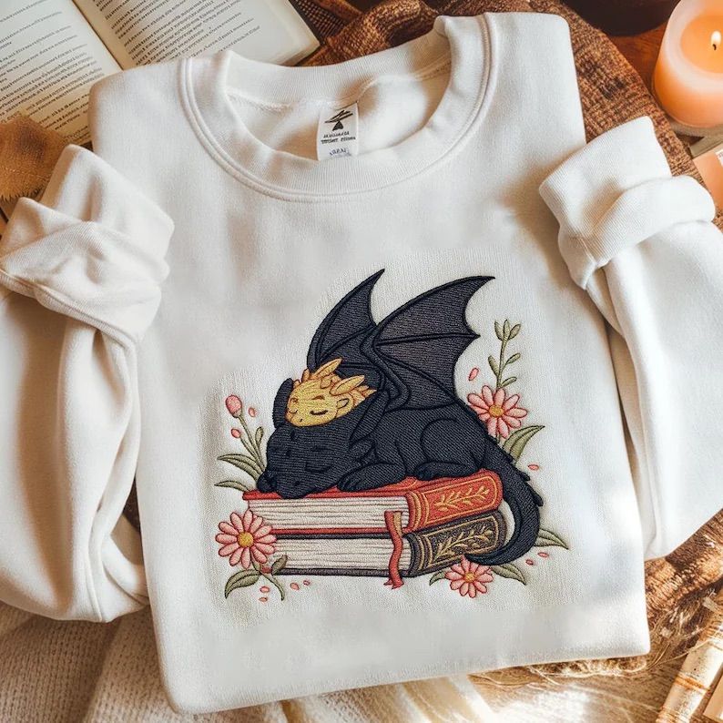 Dragon Book Embroidered Sweatshirt