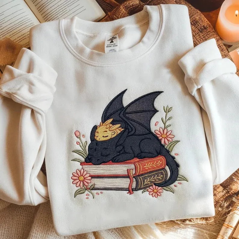 Dragon Book Embroidered Sweatshirt