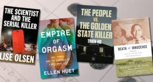 collage of new true crime books for 2025