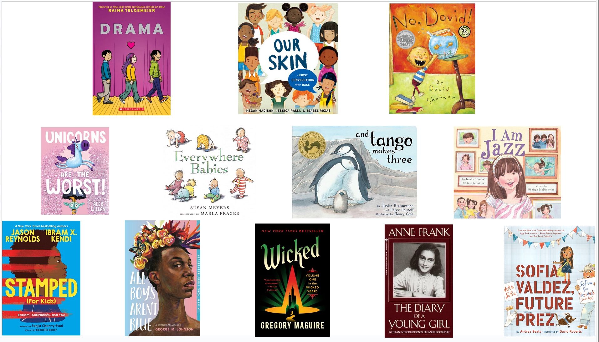 Image of a slide from the authors' deck with a sampling of books banned across the country. 