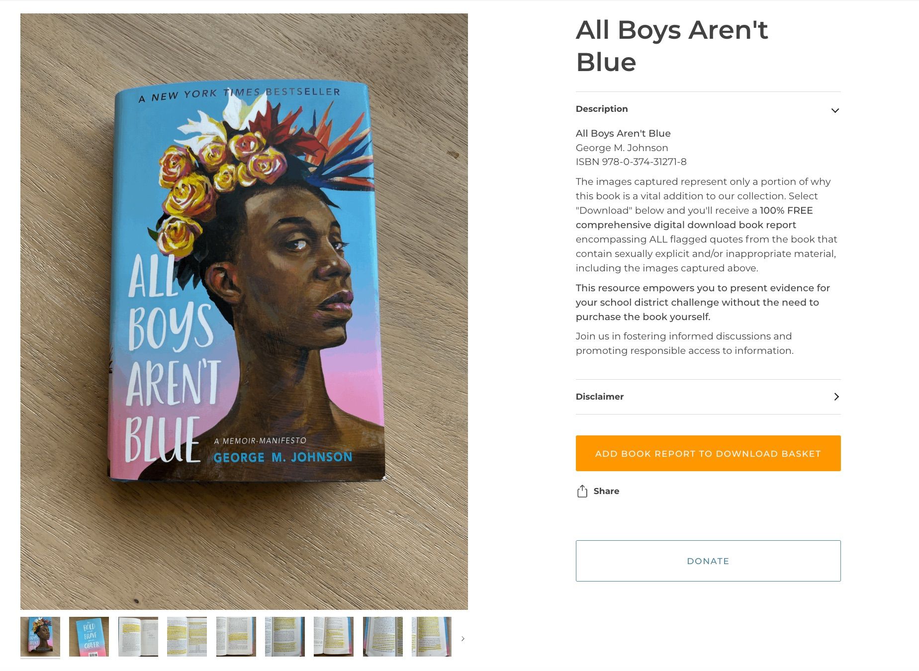 Image of the "naughty" book All Boys Aren't Blue from TBTC in 2023: https://web.archive.org/web/20240227144009/https://takebacktheclassroom.com/products/all-boys-arent-blue