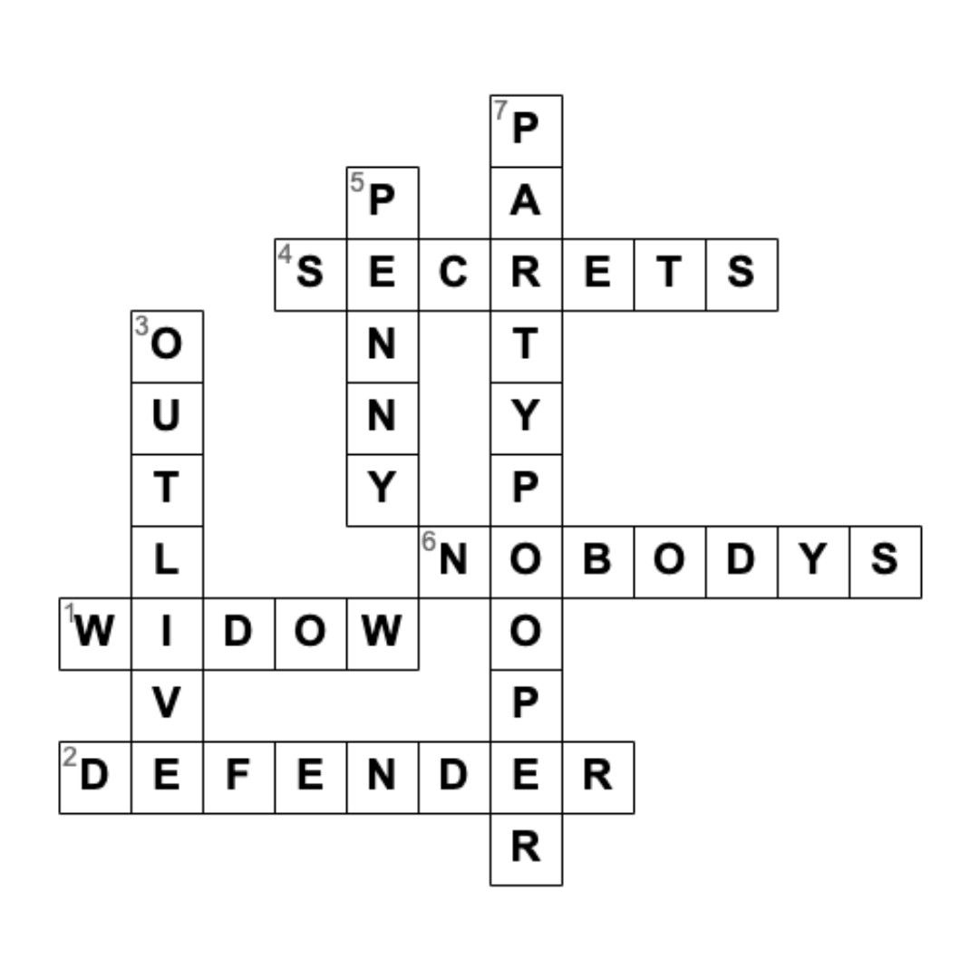 a completed crossword puzzle