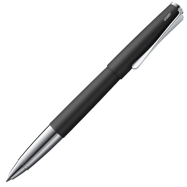black capped rollerball pen