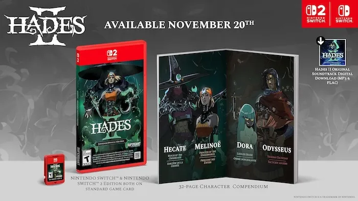 packaging and foldout insert for Hades II game for Nintendo Switch