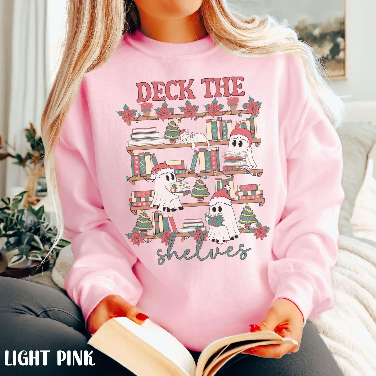 Bookish Ghost Christmas Sweatshirt