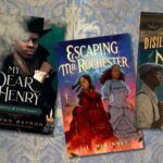 collage of queer historical ya retelling book covers