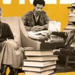 cover of Black-Owned: The Revolutionary Life of the Black Bookstore by Char Adams, which contains a black and white image if three Black